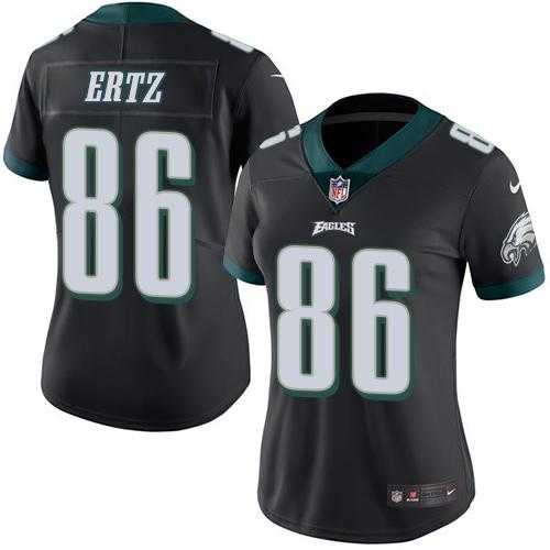 Women's Nike Philadelphia Eagles #86 Zach Ertz Black Stitched NFL Limited Rush Jersey