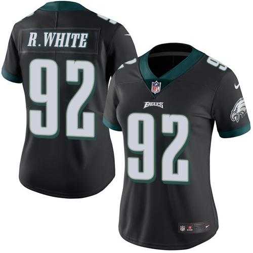 Women's Nike Philadelphia Eagles #92 Reggie White Black Stitched NFL Limited Rush Jersey