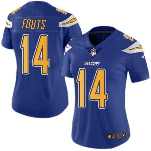 Women's Nike San Diego Chargers #14 Dan Fouts Electric Blue Stitched NFL Limited Rush Jersey