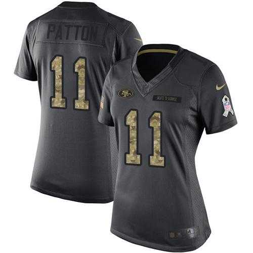 Women's Nike San Francisco 49ers #11 Quinton Patton Anthracite Stitched NFL Limited 2016 Salute to Service Jersey