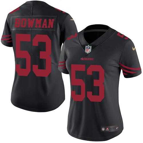 Women's Nike San Francisco 49ers #53 NaVorro Bowman Black Stitched NFL Limited Rush Jersey
