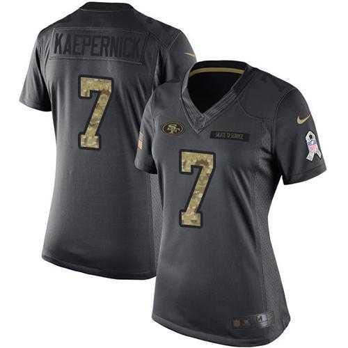 Women's Nike San Francisco 49ers #7 Colin Kaepernick Anthracite Stitched NFL Limited 2016 Salute to Service Jersey