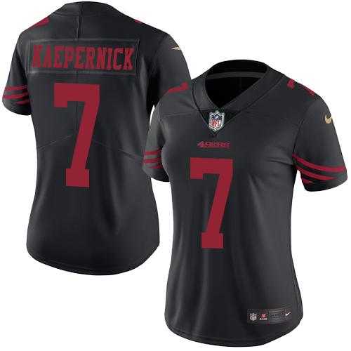 Women's Nike San Francisco 49ers #7 Colin Kaepernick Black Stitched NFL Limited Rush Jersey