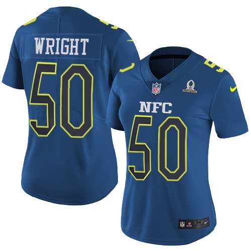 Women's Nike Seattle Seahawks #50 K.J. Wright Navy Stitched NFL Limited NFC 2017 Pro Bowl Jersey