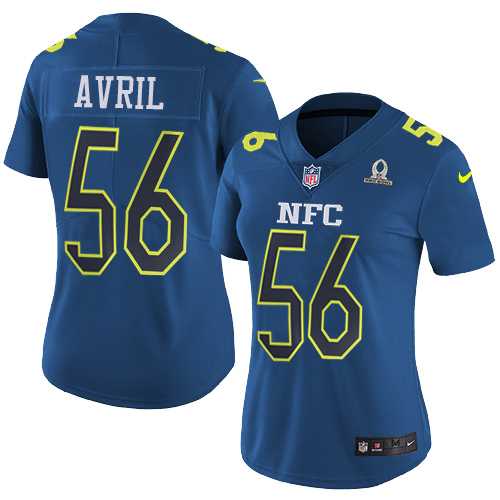 Women's Nike Seattle Seahawks #56 Cliff Avril Navy Stitched NFL Limited NFC 2017 Pro Bowl Jersey