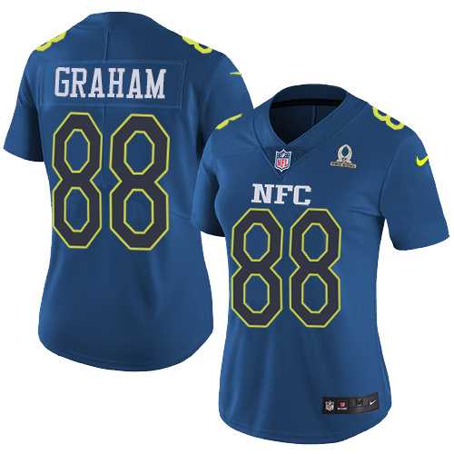 Women's Nike Seattle Seahawks #88 Jimmy Graham Navy Stitched NFL Limited NFC 2017 Pro Bowl Jersey