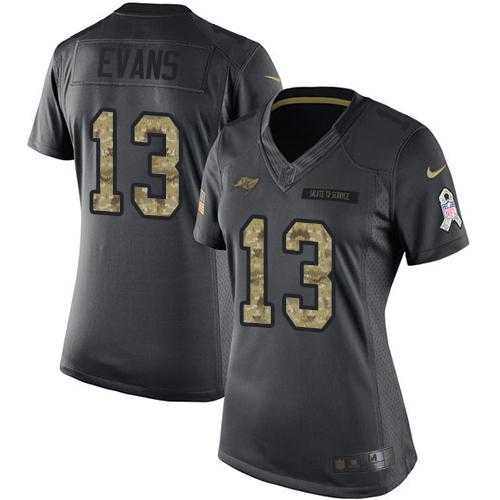 Women's Nike Tampa Bay Buccaneers #13 Mike Evans Anthracite Stitched NFL Limited 2016 Salute to Service Jersey