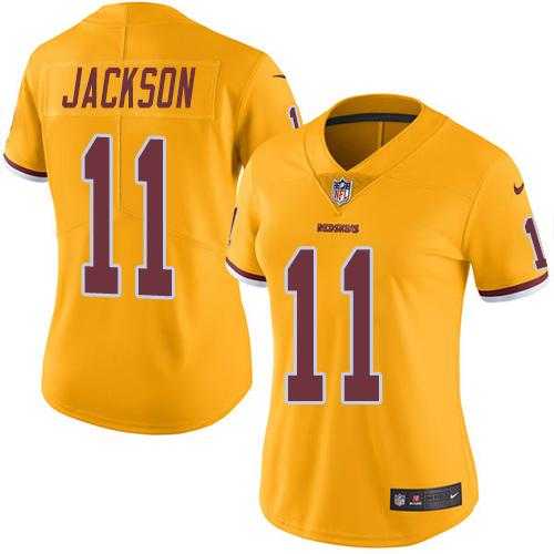 Women's Nike Washington Redskins #11 DeSean Jackson Gold Stitched NFL Limited Rush Jersey