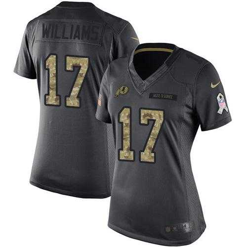 Women's Nike Washington Redskins #17 Doug Williams Anthracite Stitched NFL Limited 2016 Salute to Service Jersey