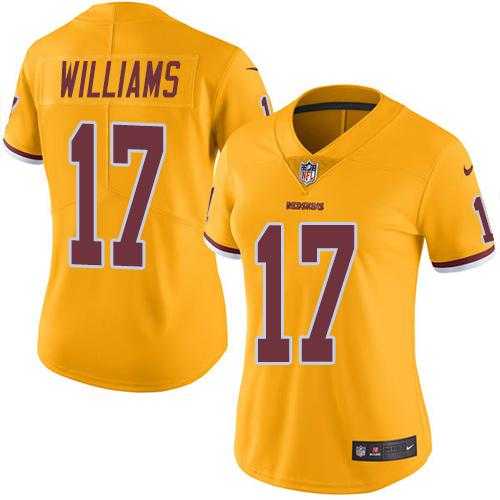 Women's Nike Washington Redskins #17 Doug Williams Gold Stitched NFL Limited Rush Jersey