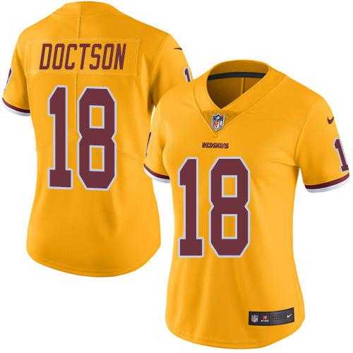 Women's Nike Washington Redskins #18 Josh Doctson Gold Stitched NFL Limited Rush Jersey