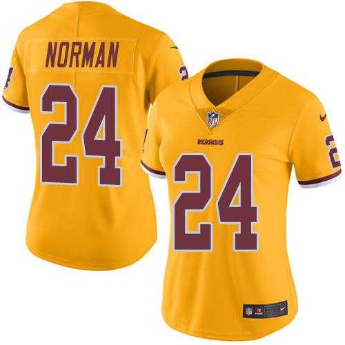 Women's Nike Washington Redskins #24 Josh Norman Gold Stitched NFL Limited Rush Jersey
