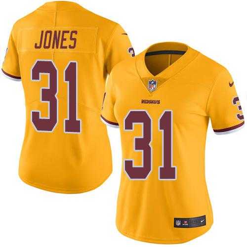 Women's Nike Washington Redskins #31 Matt Jones Gold Stitched NFL Limited Rush Jersey