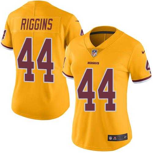 Women's Nike Washington Redskins #44 John Riggins Gold Stitched NFL Limited Rush Jersey