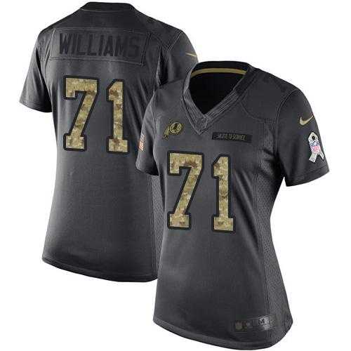 Women's Nike Washington Redskins #71 Trent Williams Anthracite Stitched NFL Limited 2016 Salute to Service Jersey