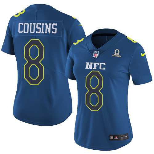 Women's Nike Washington Redskins #8 Kirk Cousins Navy Stitched NFL Limited NFC 2017 Pro Bowl Jersey