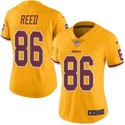 Women's Nike Washington Redskins #86 Jordan Reed Gold Stitched NFL Limited Rush Jersey
