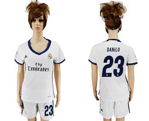 Women's Real Madrid #23 Danilo Home Soccer Club Jersey