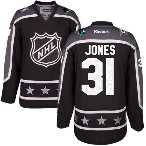 Women's San Jose Sharks #31 Martin Jones Black 2017 All-Star Pacific Division Stitched NHL Jersey