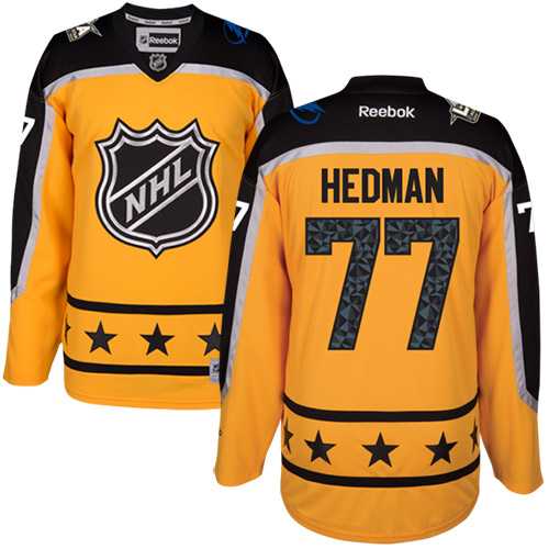 Women's Tampa Bay Lightning #77 Victor Hedman Yellow 2017 All-Star Atlantic Division Stitched NHL Jersey
