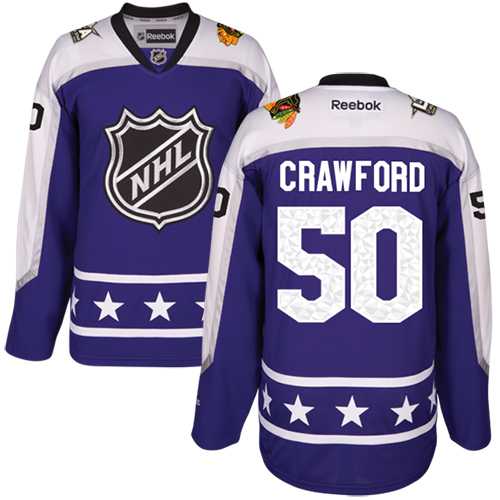 Youth Chicago Blackhawks #50 Corey Crawford Purple 2017 All-Star Central Division Stitched NHL Jersey