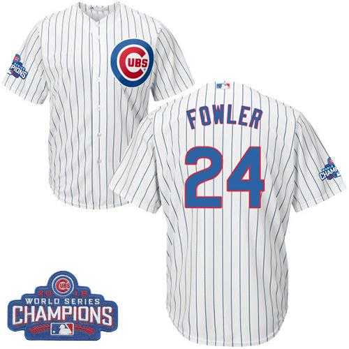 Youth Chicago Cubs #24 Dexter Fowler White Home 2016 World Series Champions Stitched Baseball Jersey