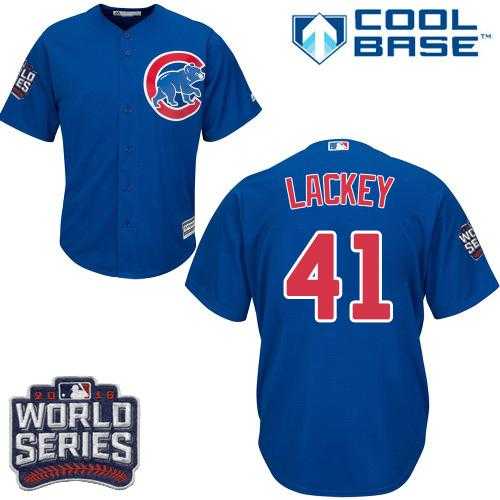 Youth Chicago Cubs #41 John Lackey Blue Alternate 2016 World Series Bound Stitched Baseball Jersey