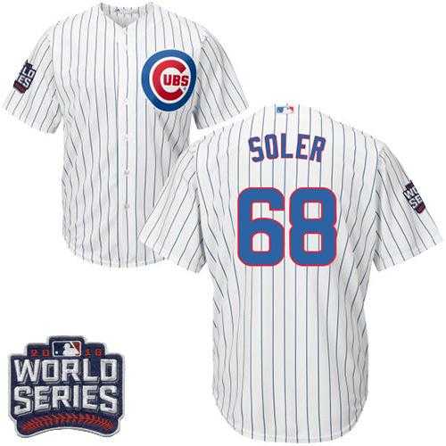 Youth Chicago Cubs #68 Jorge Soler White Home 2016 World Series Bound Stitched Baseball Jersey
