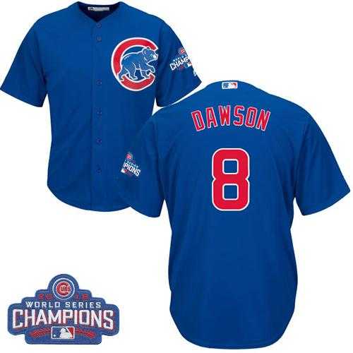 Youth Chicago Cubs #8 Andre Dawson Blue Alternate 2016 World Series Champions Stitched Baseball Jersey