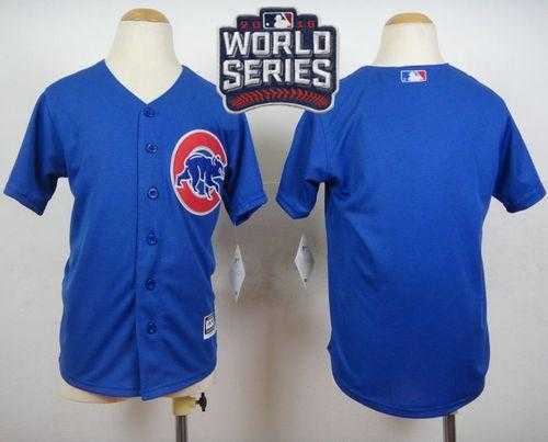 Youth Chicago Cubs Blank Blue Alternate 2016 World Series Bound Stitched Baseball Jersey