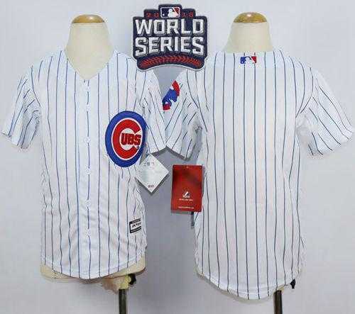 Youth Chicago Cubs Blank White Home 2016 World Series Bound Stitched Baseball Jersey