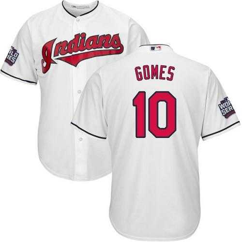 Youth Cleveland Indians #10 Yan Gomes White Home 2016 World Series Bound Stitched Baseball Jersey