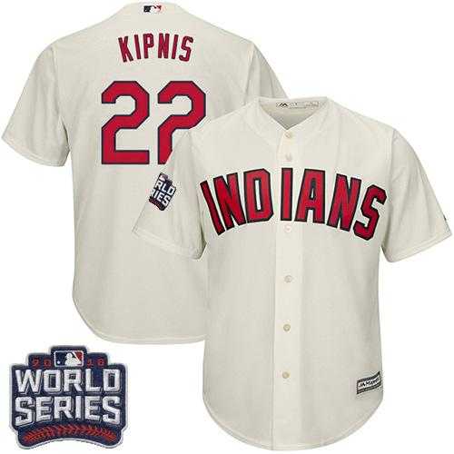 Youth Cleveland Indians #22 Jason Kipnis Cream Alternate 2016 World Series Bound Stitched Baseball Jersey