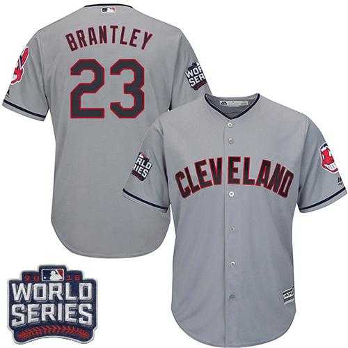 Youth Cleveland Indians #23 Michael Brantley Grey Road 2016 World Series Bound Stitched Baseball Jersey