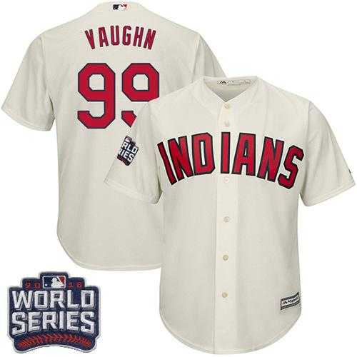 Youth Cleveland Indians #99 Ricky Vaughn Cream Alternate 2016 World Series Bound Stitched Baseball Jersey