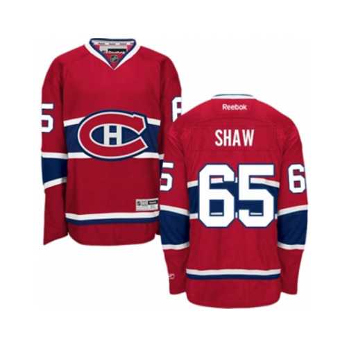 Youth Montreal Canadiens #65 Andrew Shaw Red Home NHL Jersey