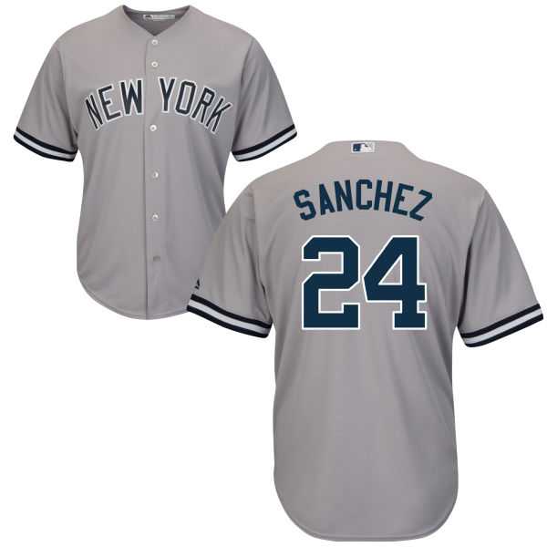 Youth New York Yankees #24 Gary Sanchez Grey Road Stitched Baseball Jersey