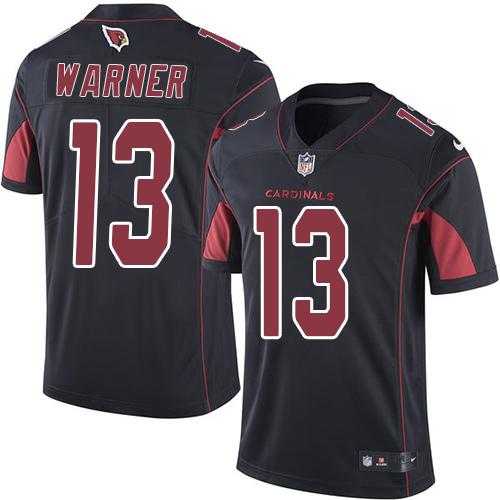 Youth Nike Arizona Cardinals #13 Kurt Warner Black Stitched NFL Limited Rush Jersey