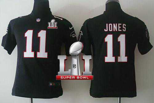 Youth Nike Atlanta Falcons #11 Julio Jones Black Alternate Super Bowl LI 51 Stitched NFL Elite Jersey