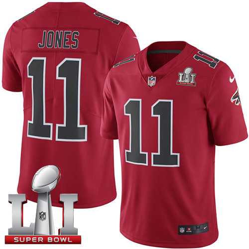 Youth Nike Atlanta Falcons #11 Julio Jones Red Super Bowl LI 51 Stitched NFL Limited Rush Jersey
