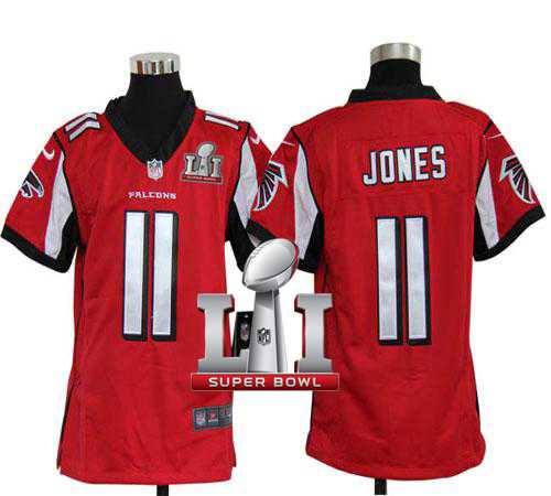 Youth Nike Atlanta Falcons #11 Julio Jones Red Team Color Super Bowl LI 51 Stitched NFL Elite Jersey
