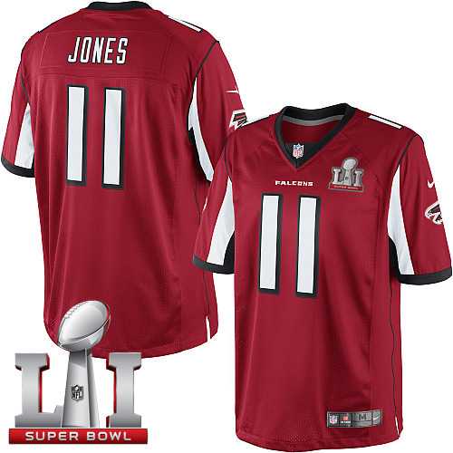 Youth Nike Atlanta Falcons #11 Julio Jones Red Team Color Super Bowl LI 51 Stitched NFL Limited Jersey
