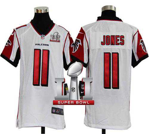 Youth Nike Atlanta Falcons #11 Julio Jones White Super Bowl LI 51 Stitched NFL Elite Jersey