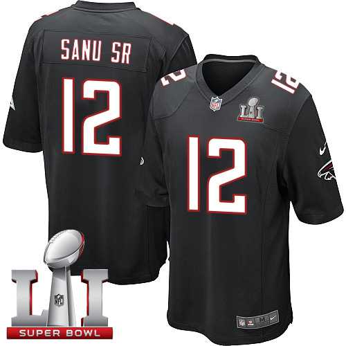 Youth Nike Atlanta Falcons #12 Mohamed Sanu Sr Black Alternate Super Bowl LI 51 Stitched NFL Elite Jersey