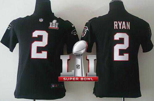 Youth Nike Atlanta Falcons #2 Matt Ryan Black Alternate Super Bowl LI 51 Stitched NFL Elite Jersey
