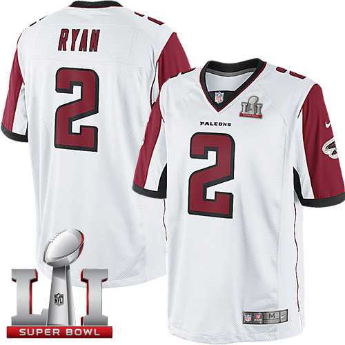 Youth Nike Atlanta Falcons #2 Matt Ryan White Super Bowl LI 51 Stitched NFL Limited Jersey