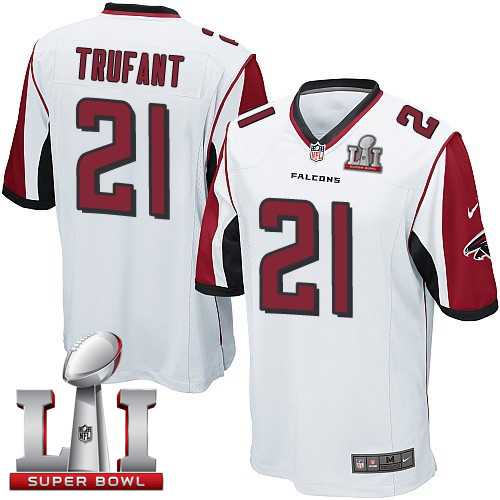 Youth Nike Atlanta Falcons #21 Desmond Trufant White Super Bowl LI 51 Stitched NFL Elite Jersey