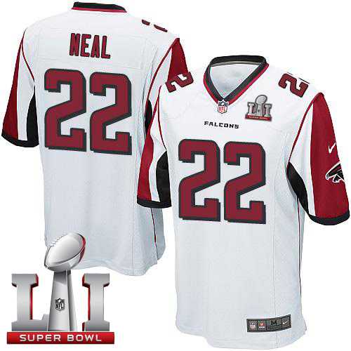 Youth Nike Atlanta Falcons #22 Keanu Neal White Super Bowl LI 51 Stitched NFL Elite Jersey