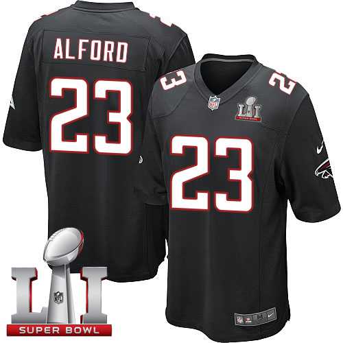 Youth Nike Atlanta Falcons #23 Robert Alford Black Alternate Super Bowl LI 51 Stitched NFL Elite Jersey