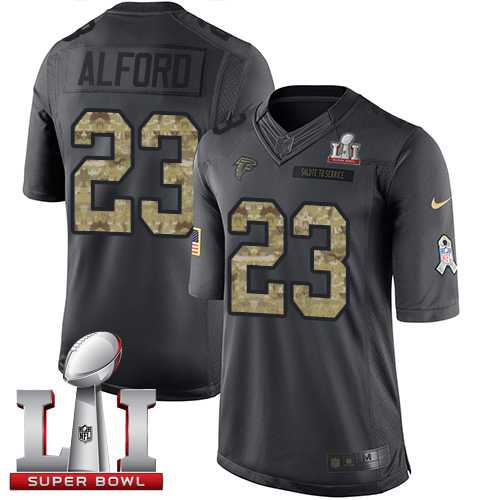 Youth Nike Atlanta Falcons #23 Robert Alford Black Super Bowl LI 51 Stitched NFL Limited 2016 Salute to Service Jersey